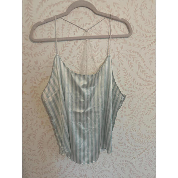 FALL CLEARANCE NWT Victoria's Secret Elegant Striped Satin Camisole XL - Picture 1 of 8
